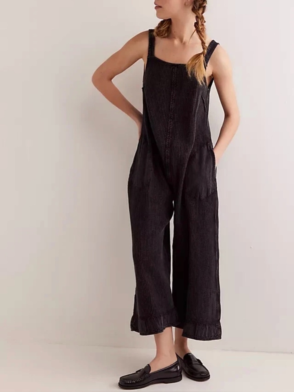 Free People Textured Wide-Leg Jumpsuit